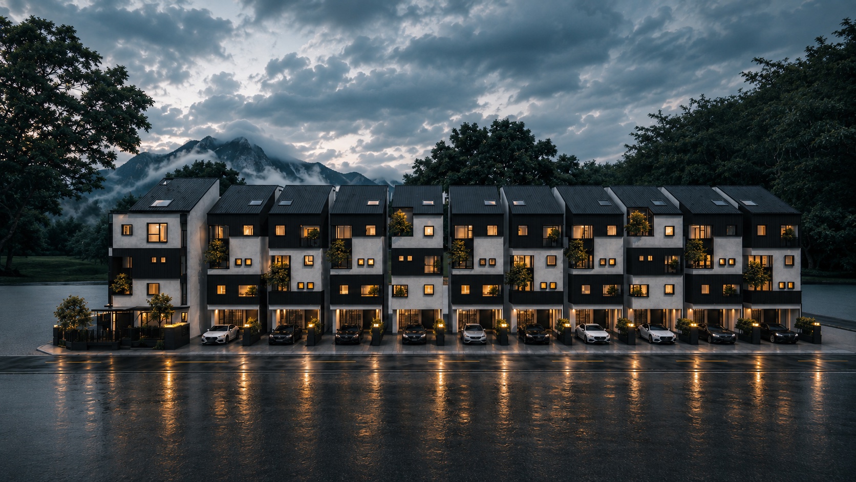 Monolithic architectural facade of Rising Island Toucheng