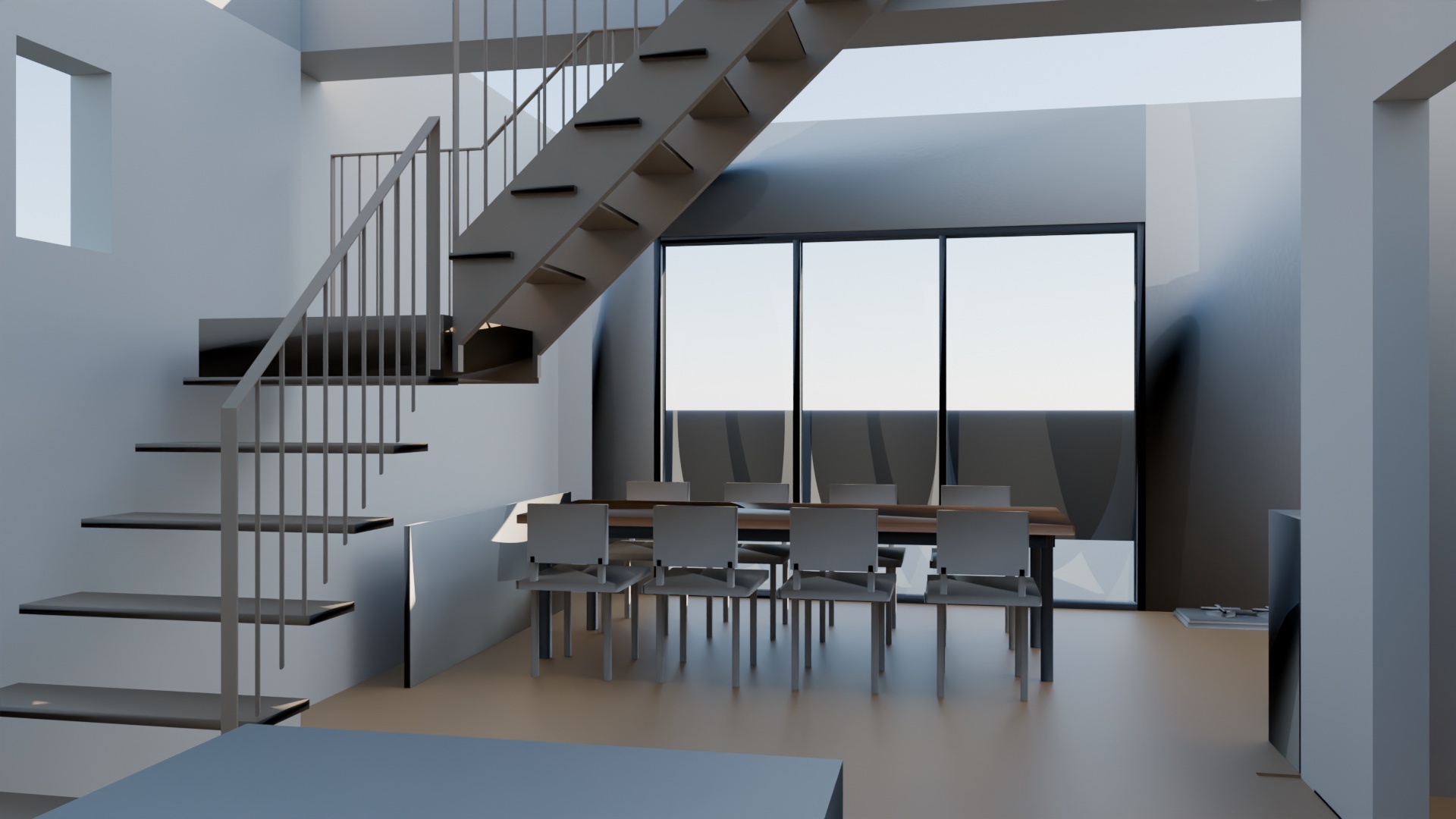 Open living room with natural daylight and quiet bespoke furnishings