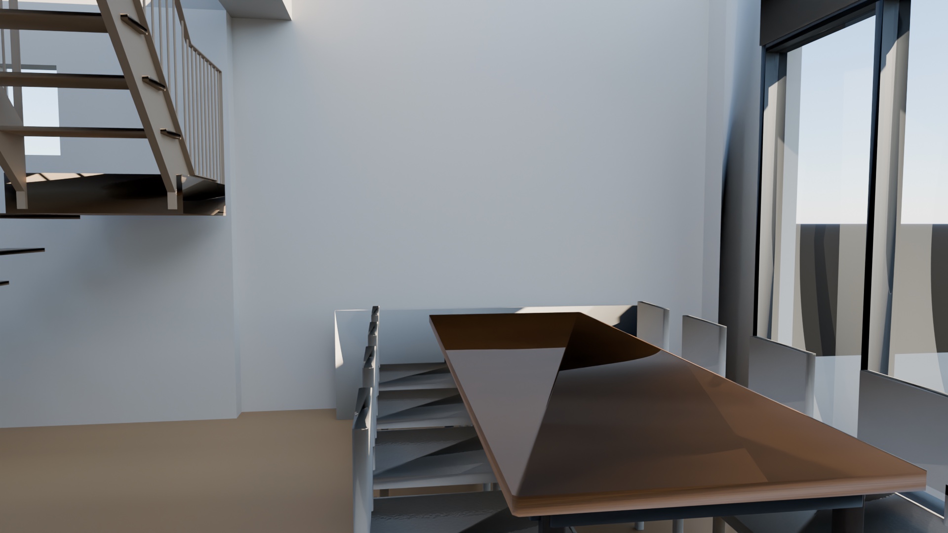 Dining table and quiet window alcove for unhurried conversations and meals